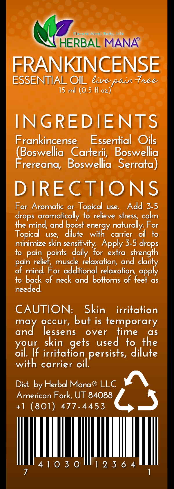 Frankincense Essential Oil (Boswellia Blend) Herbal Mana
