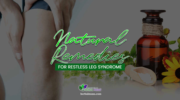5 natural remedies for restless leg syndrome man holding knee in pain close up of essential oil bottle