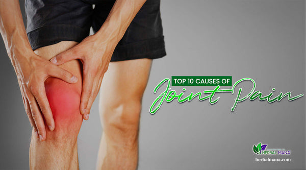 Top 10 Causes of Pain person holding their knee in pain red pain orb close up green and white text
