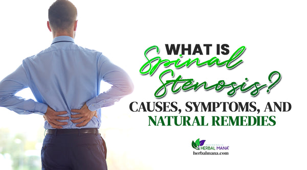 what is spinal stenosis the causes symptoms of spinal stenosis and spinal stenosis natural remedies man in blue collared shirt holding back in pain white natural background