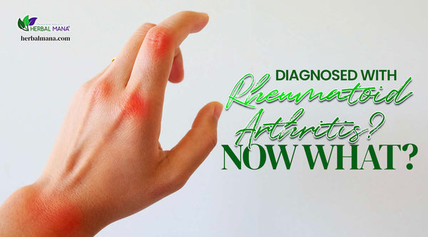 diagnosed with rheumatoid arthritis now what close up of hand with red pain orbs on knuckles and wrists RA symptoms