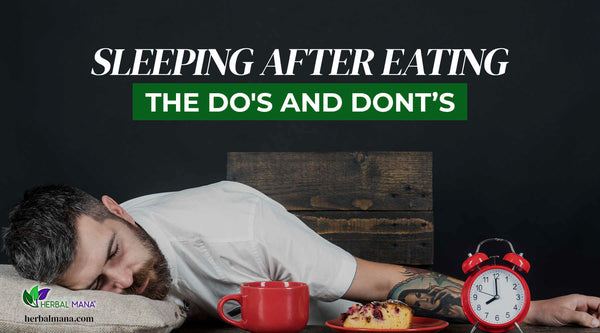 sleeping after eating the dos and donts man asleep on desk with alarm clock food and a cup of coffee