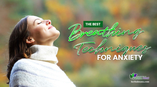 the best breathing techniques for anxiety woman looking to the sky and taking a deep breath outside close up