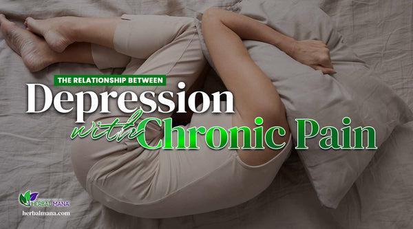 the relationship between depression with chronic pain woman curled up with pillow over her head in pain