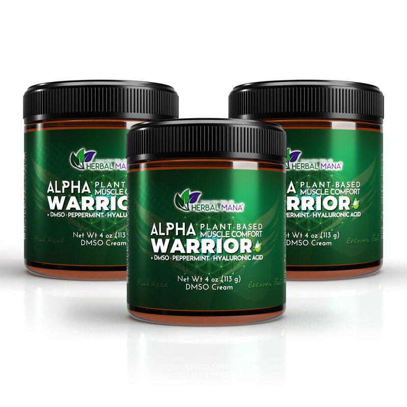 DMSO Cream for Joint & Muscle Recovery | Alpha Warrior DMSO Cream for Joint & Muscle Recovery | Alpha Warrior 4 oz (3 pack) Herbal Mana