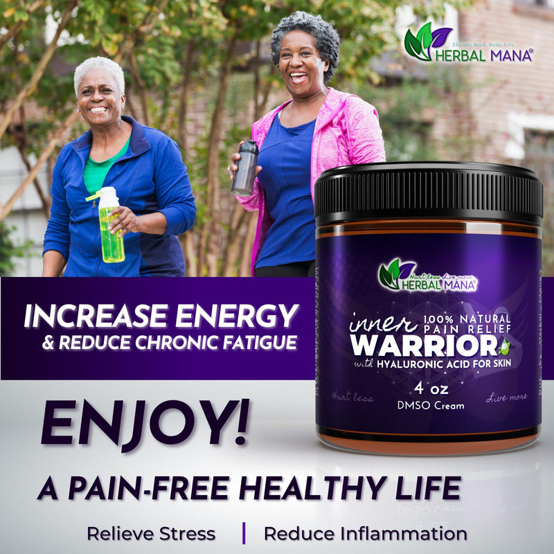 DMSO Cream for Nerve Pain Relief & Sleep | Inner Warrior DMSO Cream for Nerve Pain Relief & Sleep | Inner Warrior 4 oz Herbal Mana