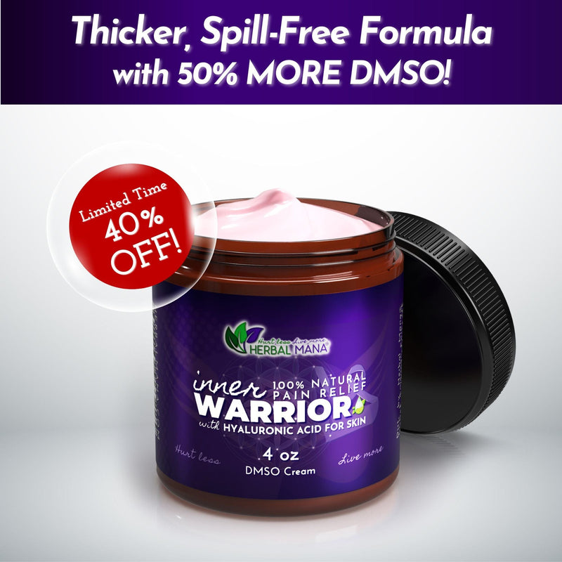 DMSO Cream for Nerve Pain Relief & Sleep | Inner Warrior DMSO Cream for Nerve Pain Relief & Sleep | Inner Warrior 4 oz Herbal Mana