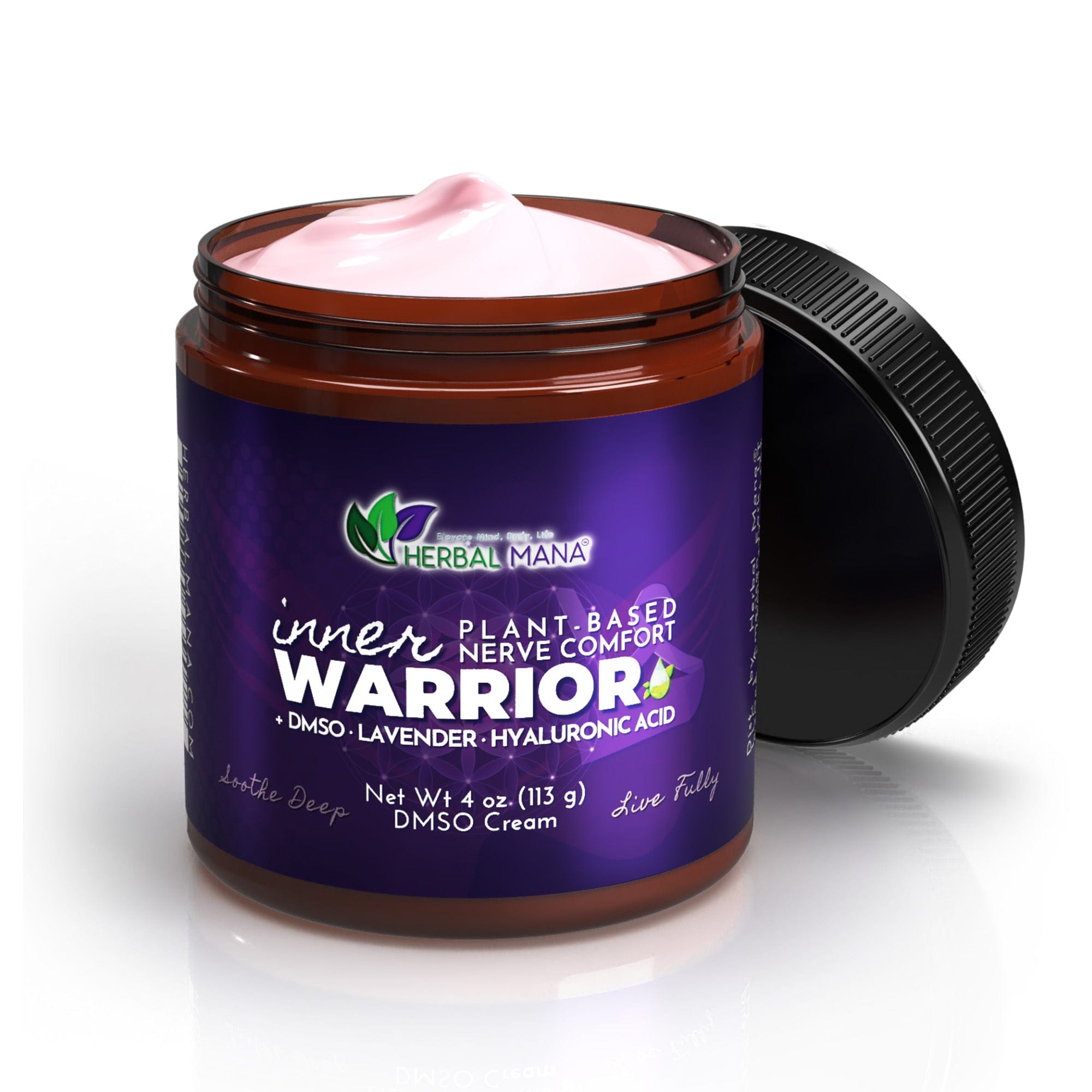 DMSO Cream for Nerve Pain Relief & Sleep | Inner Warrior DMSO Cream for Nerve Pain Relief & Sleep | Inner Warrior 4 oz Herbal Mana
