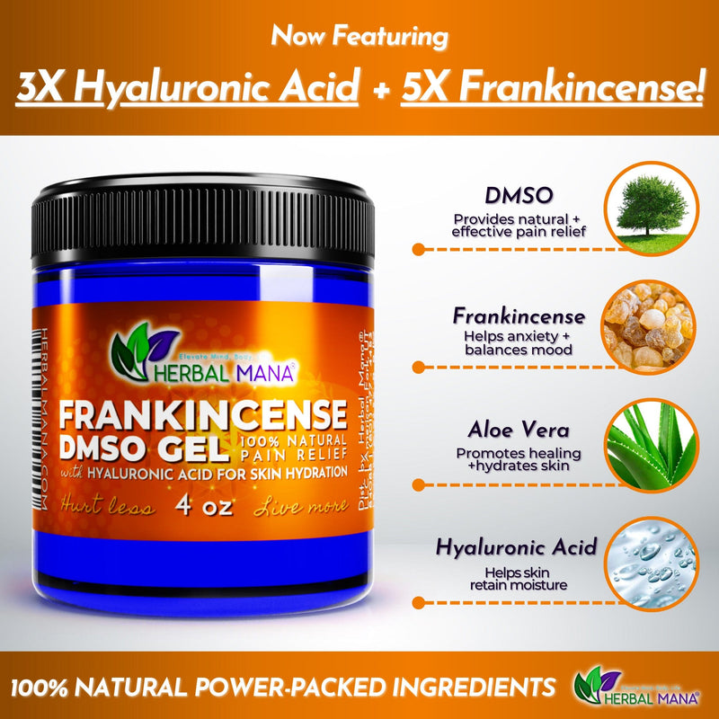 Frankincense DMSO Gel with Hyaluronic Acid 4 oz Herbal Mana