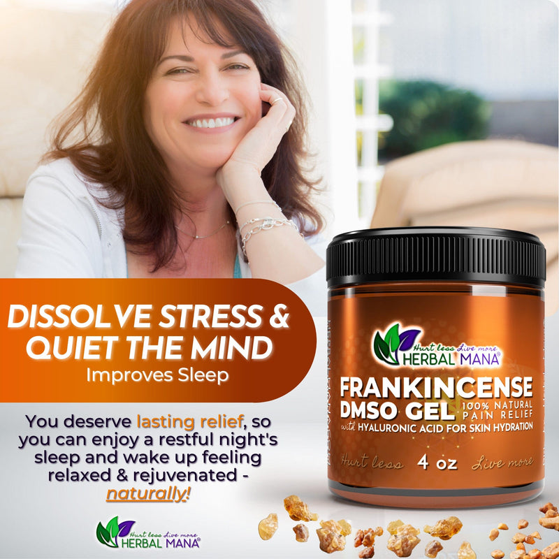 Frankincense DMSO Gel with Hyaluronic Acid Frankincense DMSO Gel with Hyaluronic Acid 4 oz Herbal Mana