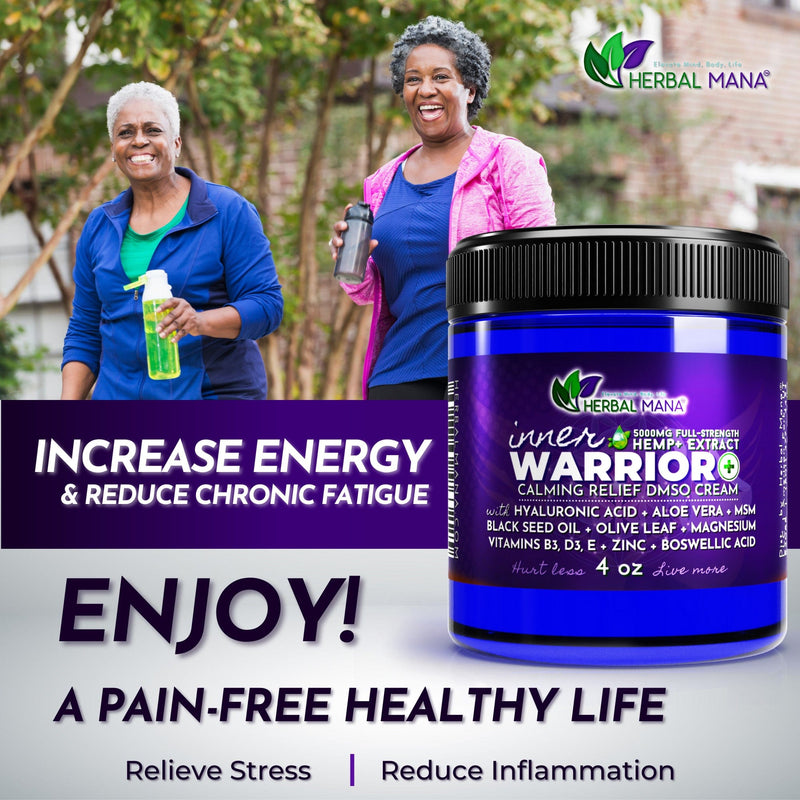 Inner Warrior+ Calming Relief DMSO Cream (5000mg) 4 oz Herbal Mana