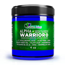 Alpha Warrior+ Maximum Relief DMSO Cream (5000mg) 4 oz Herbal Mana